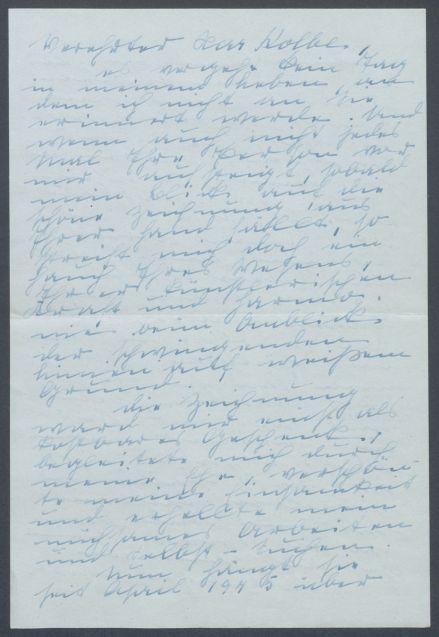 Brief von Annie Hensler-Möring an Georg Kolbe