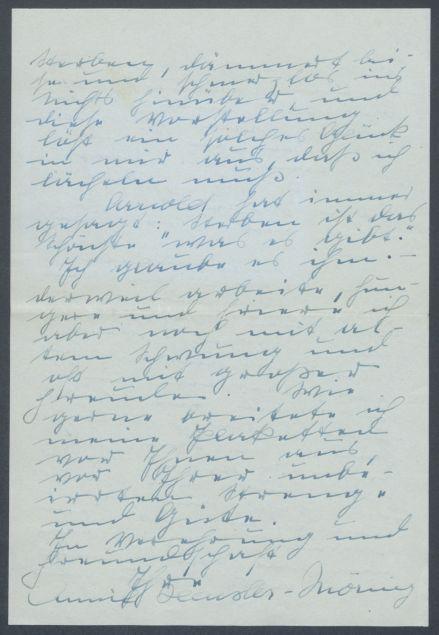 Brief von Annie Hensler-Möring an Georg Kolbe