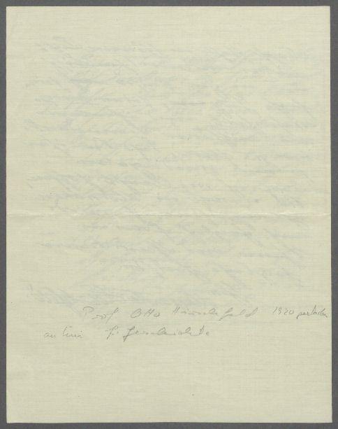 Brief von Margarete Hirschfeld an Georg Kolbe