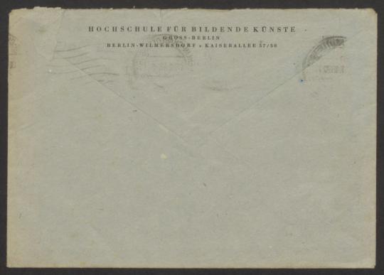 Briefe von Karl Hofer [Hochschule für Bildende Künste, Berlin West] an Georg Kolbe