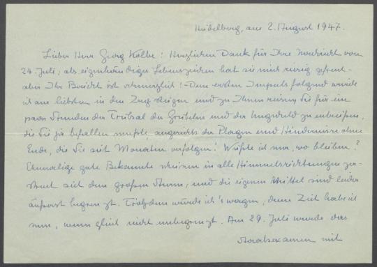 Briefe von Margit Kersten an Georg Kolbe