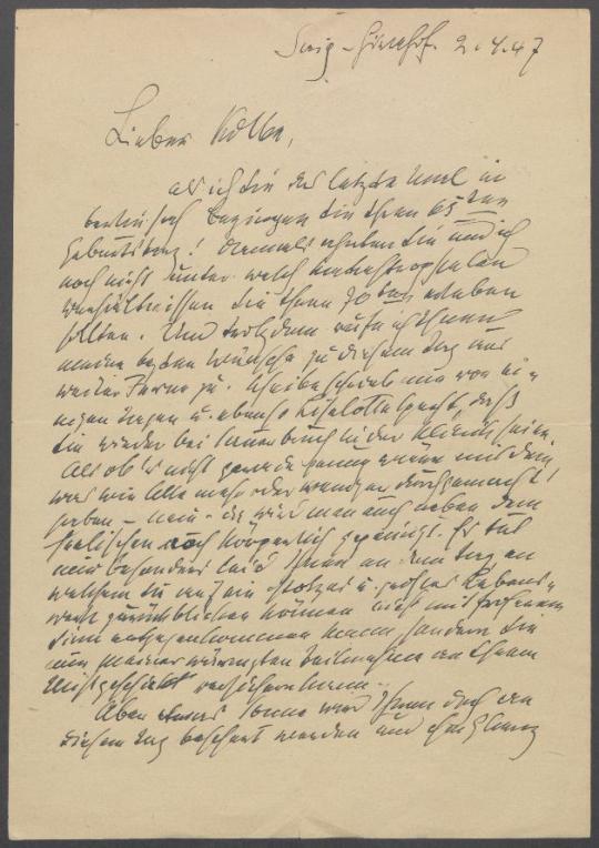 Brief von Fritz Klimsch an Georg Kolbe