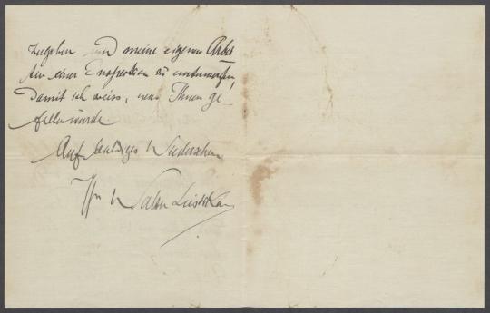 Brief von Walter Leistikow an Georg Kolbe
