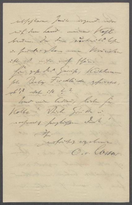 Brief von Otto Hermann von Lossow an Georg Kolbe