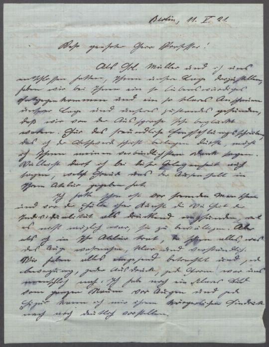 Brief von Günther Martin an Georg Kolbe