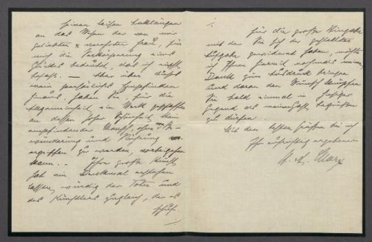 Brief von Hermann Albert Marx an Georg Kolbe