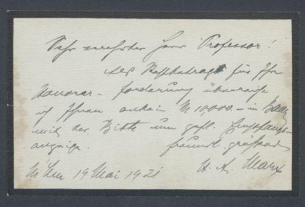 Briefe von Hermann Albert Marx an Georg Kolbe