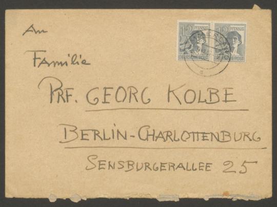 Briefe von Colombo Max an Georg Kolbe und an Leonore Keudell