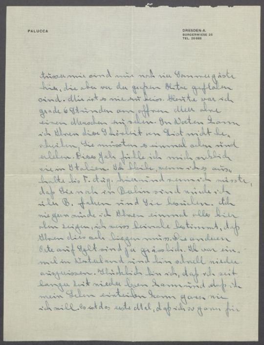 Brief von Gret Palucca an Georg Kolbe