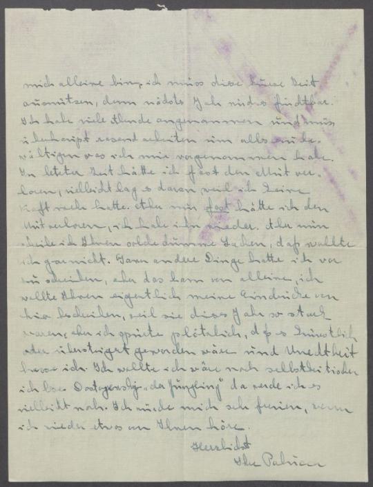 Brief von Gret Palucca an Georg Kolbe