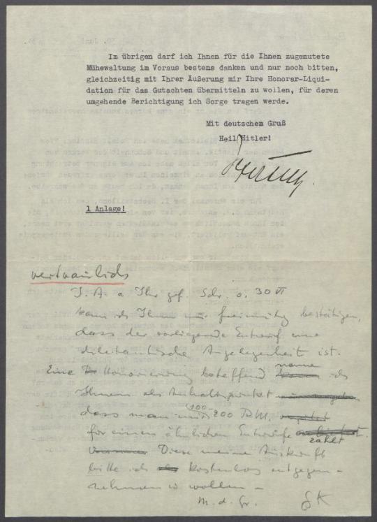 Brief von L. Petersen an Georg Kolbe