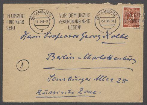 Brief von Hermann F. Reemtsma an Georg Kolbe
