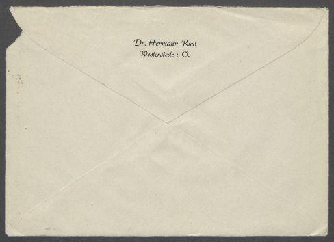 Brief von Hermann Ries an Georg Kolbe