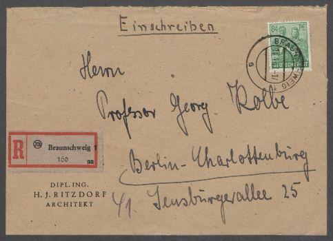 Brief von Annemarie Ritzdorf an Georg Kolbe