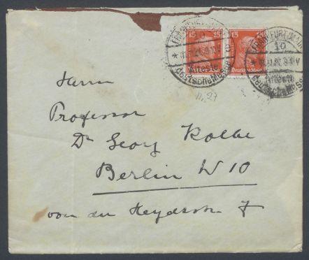 Briefe von Ottilie Schäfer an Georg Kolbe