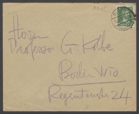 Brief von Karl Schmidt-Rottluff an Georg Kolbe