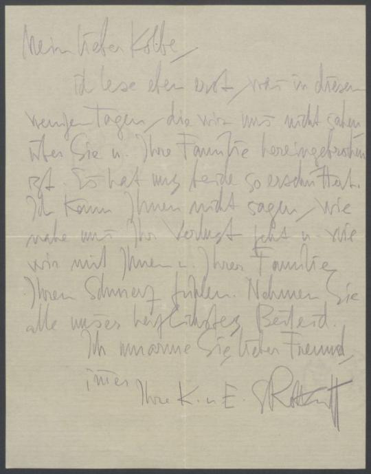 Brief von Karl Schmidt-Rottluff an Georg Kolbe