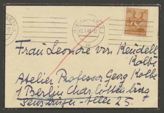 Brief von Gabriele Freifrau von Speth an Georg Kolbe