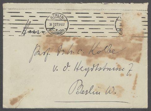 Brief von Wilhelm Waetzoldt an Georg Kolbe