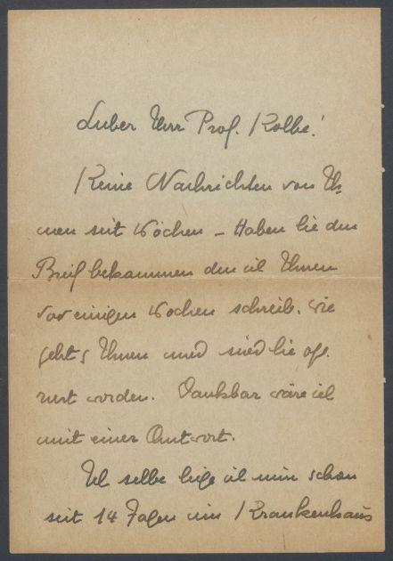 Briefe von Désirée Zimmermann-Klinger an Georg Kolbe
