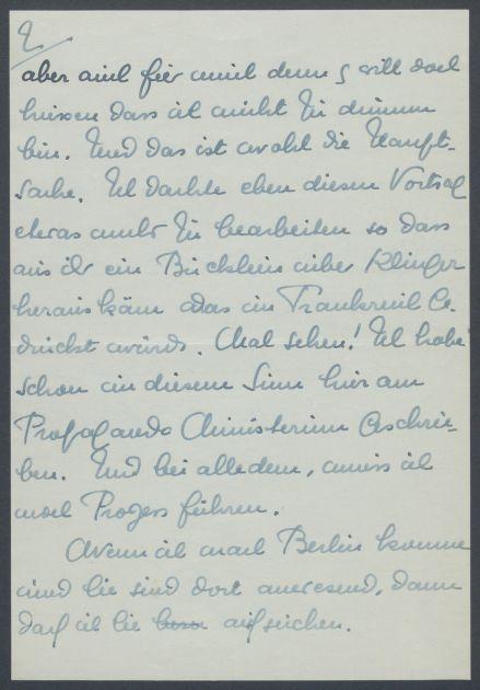 Briefe von Désirée Zimmermann-Klinger an Georg Kolbe