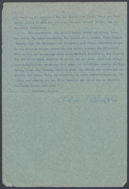 Briefe von Désirée Zimmermann-Klinger an Georg Kolbe