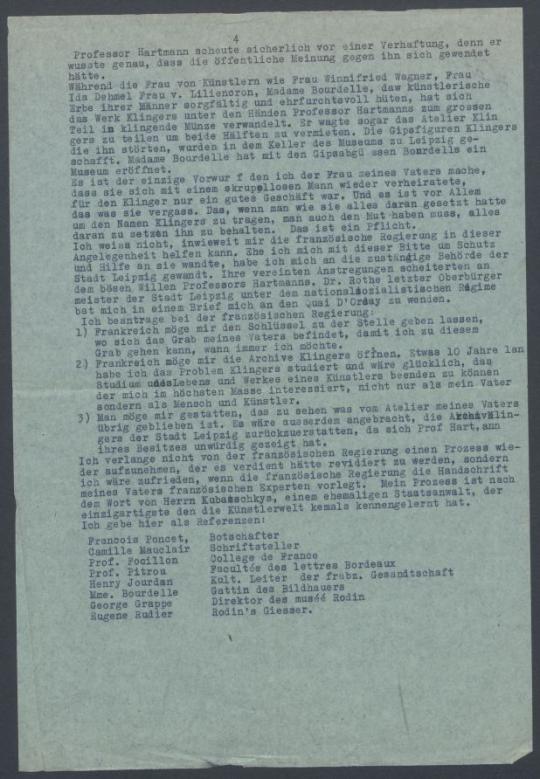 Briefe von Désirée Zimmermann-Klinger an Georg Kolbe
