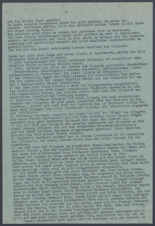 Briefe von Désirée Zimmermann-Klinger an Georg Kolbe