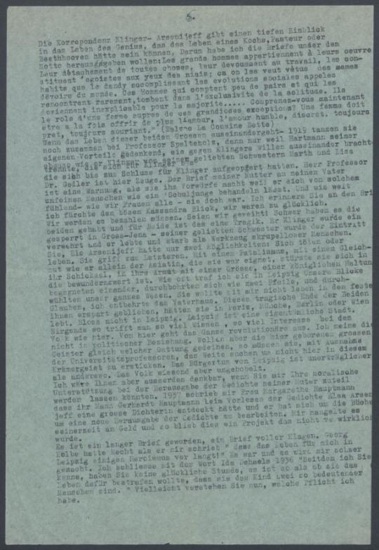Briefe von Désirée Zimmermann-Klinger an Georg Kolbe