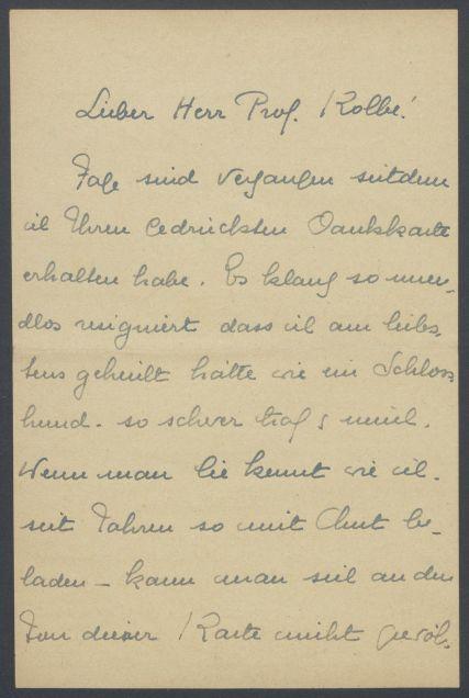 Briefe von Désirée Zimmermann-Klinger an Georg Kolbe