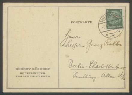 Briefwechsel zwischen Robert Zündorf und Georg Kolbe