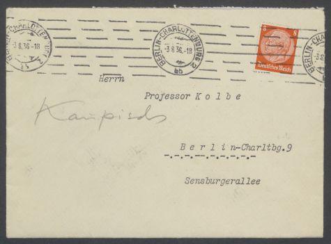 Brief von Leonhard Kaupisch [Befehlshaber Luftkreis II] an Georg Kolbe