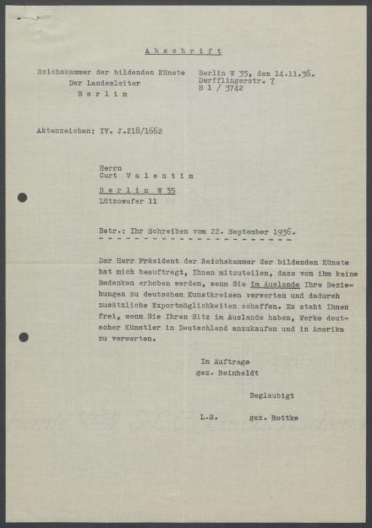 Briefwechsel zwischen Buchhandlung Karl Buchholz und Georg Kolbe