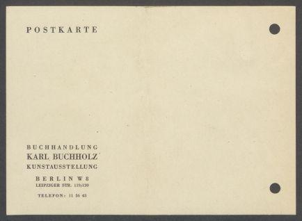 Briefwechsel zwischen Buchhandlung Karl Buchholz und Georg Kolbe