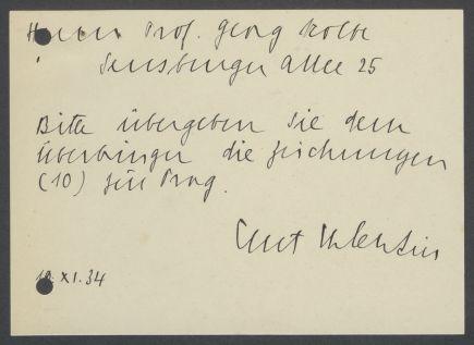 Briefwechsel zwischen Buchhandlung Karl Buchholz und Georg Kolbe