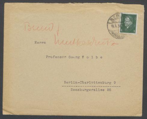 Briefwechsel zwischen Helene Stücker [Deutscher Bund für Mutterschutz, Berlin] Deutschen Bund für Mutterschutz und Georg Kolbe