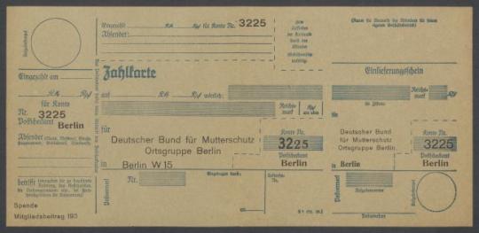 Briefwechsel zwischen Helene Stücker [Deutscher Bund für Mutterschutz, Berlin] Deutschen Bund für Mutterschutz und Georg Kolbe