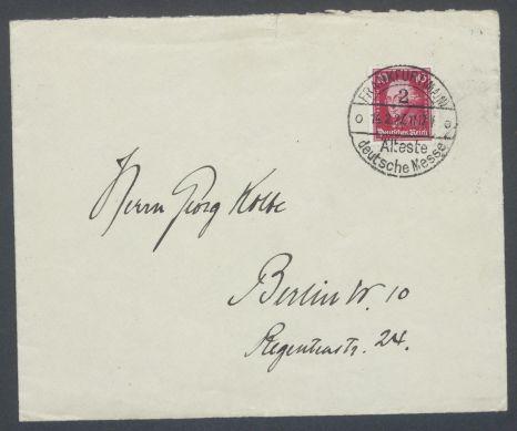 Brief von Rudolf G. Binding an Georg Kolbe