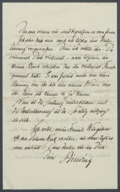 Brief von Rudolf G. Binding an Georg Kolbe