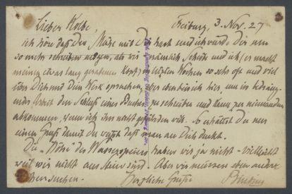Brief von Rudolf G. Binding an Georg Kolbe