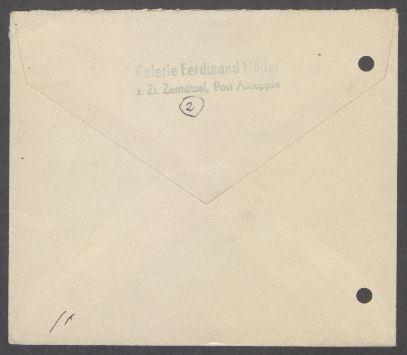 Brief von Ferdinand Möller [Galerie Ferdinand Möller, Berlin] an Georg Kolbe