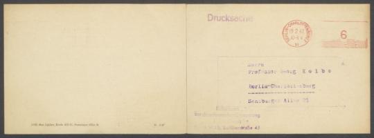 Briefwechsel zwischen Kulturbund zur Demokratischen Erneuerung Deutschlands [Berlin] und Georg Kolbe
