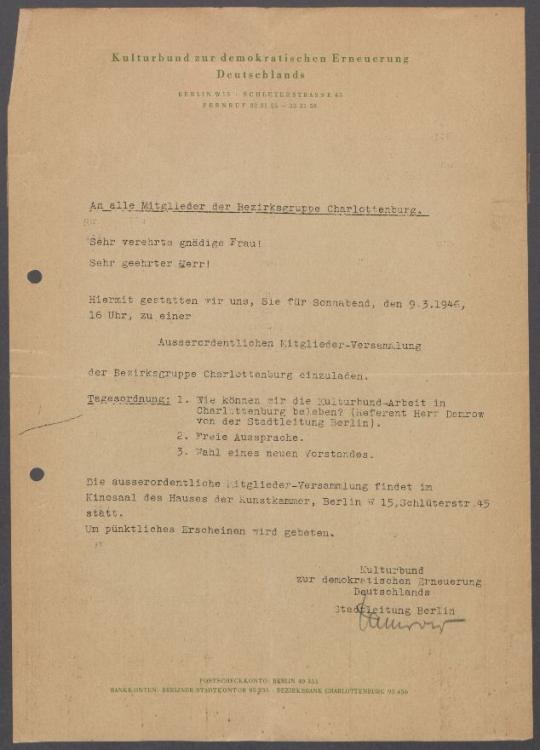 Briefwechsel zwischen Johannes R. Becher, Klaus Gysi und Georg Kolbe