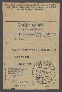 Briefwechsel zwischen Waldemar Brinkmann [Reichskommissariat für die Internationale Ausstellung Paris 1937] und Georg Kolbe