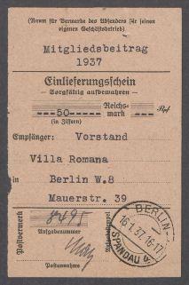 Briefwechsel zwischen der Villa Romana e.V., dem Deutschen Künstlerbund und Georg Kolbe