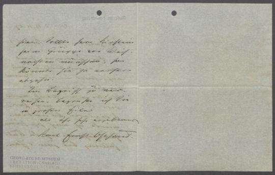 Briefe von Karl Ernst Osthaus [Museum Folkwang, Hagen] an Georg Kolbe