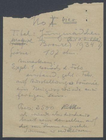 Brief von Georg Kolbe an Herbert von Dirksen