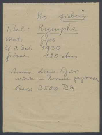 Brief von Georg Kolbe an Herbert von Dirksen
