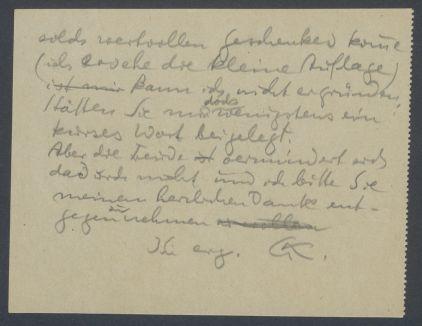 Brief von Georg Kolbe an Sam van Deventer