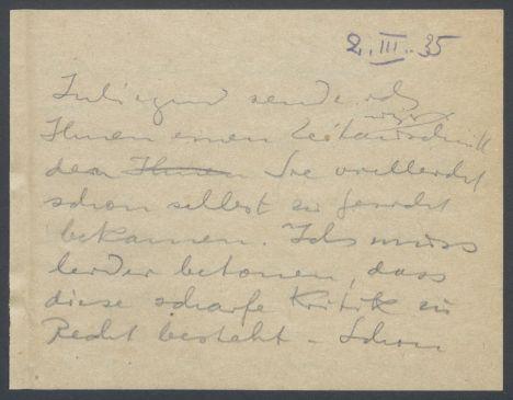 Briefe von Georg Kolbe an Hans Cürlis